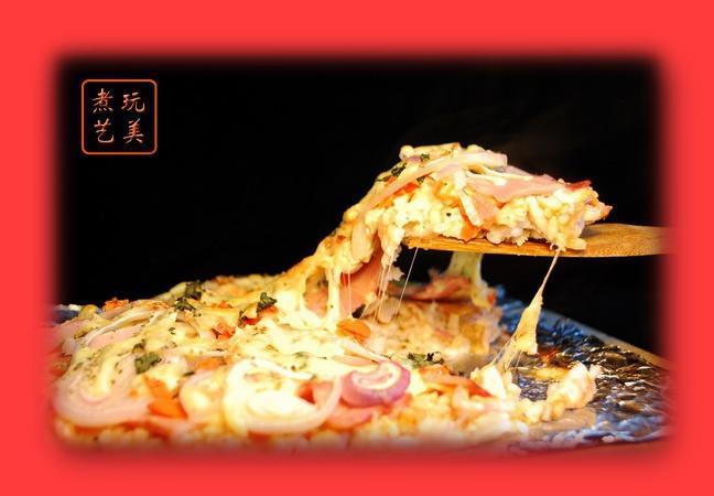 芋条培根米批萨