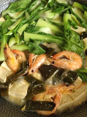 北方家常大菜海带的各种吃法---海带五花肉炖土豆，海带五花肉炖豆腐，海带白虾炖豆腐的做法 步骤12