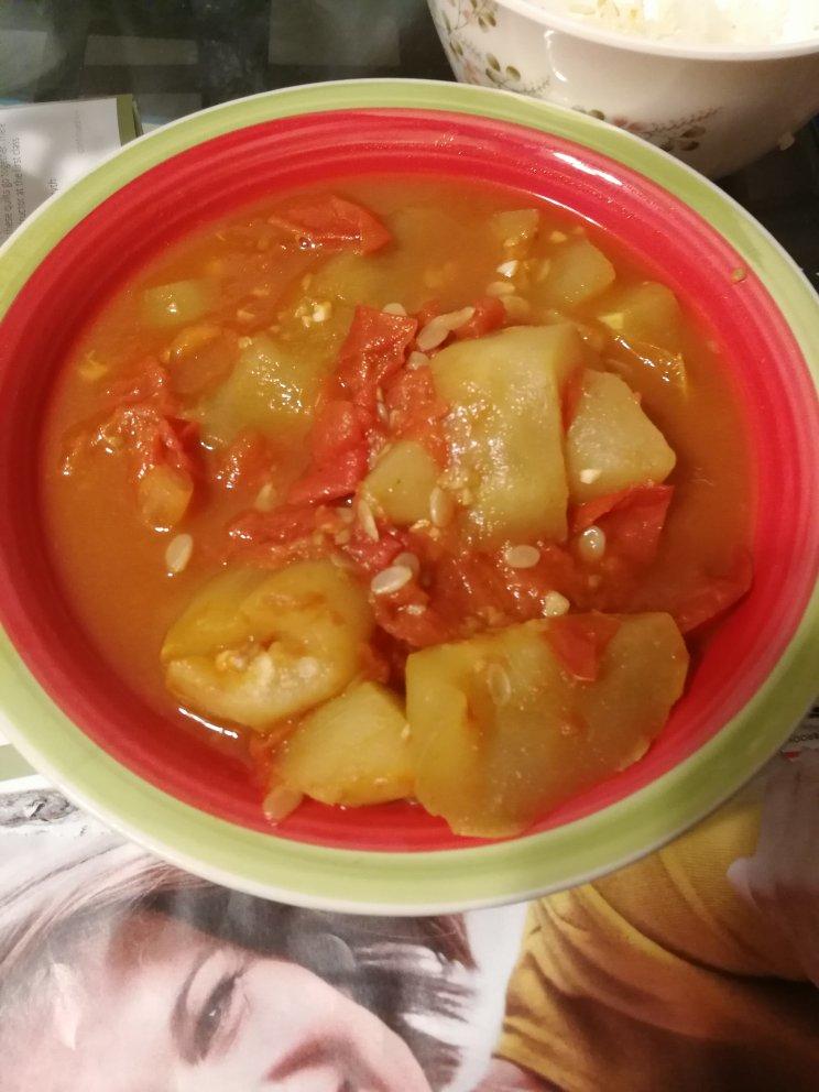 瓠子烩西红柿，夏天的味道