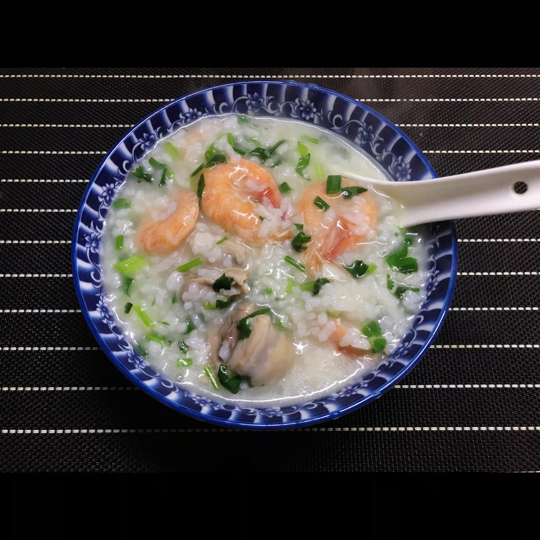 白贝鲜虾鸡粥（附基围虾处理方法）