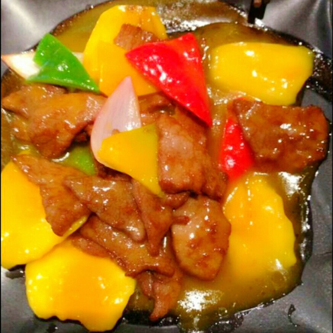 别具:)一格做的芒果炒牛肉