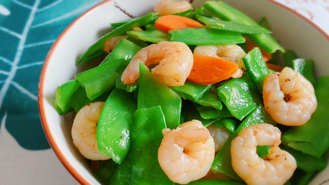 荷兰豆炒虾仁