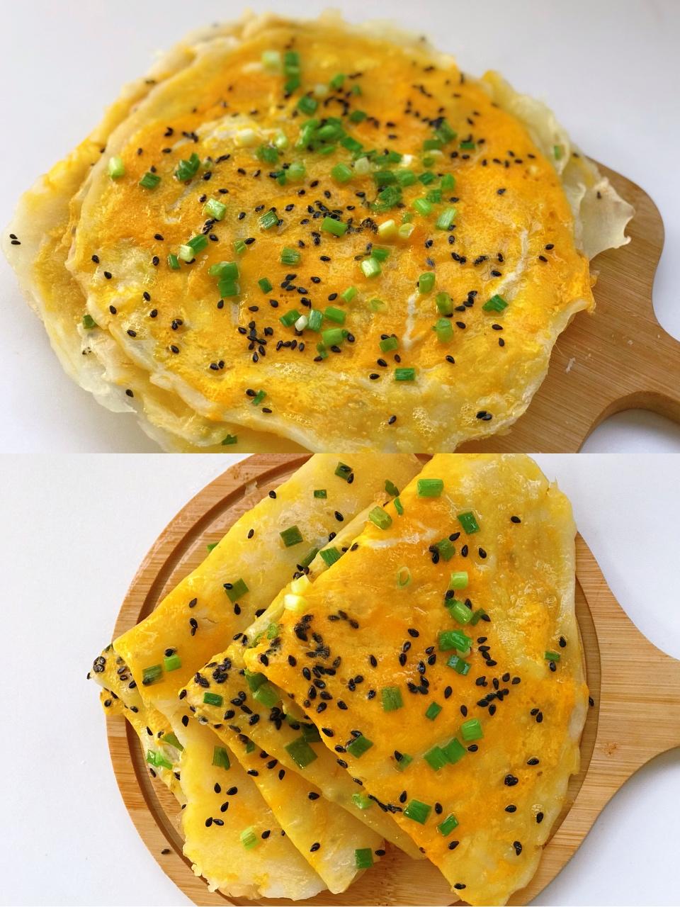 不揉面❗超好吃的香葱鸡蛋饼🔥简单易做的做法