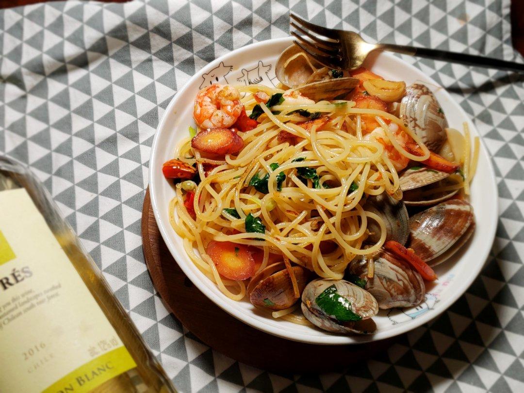 西葫芦鲜虾天使意面