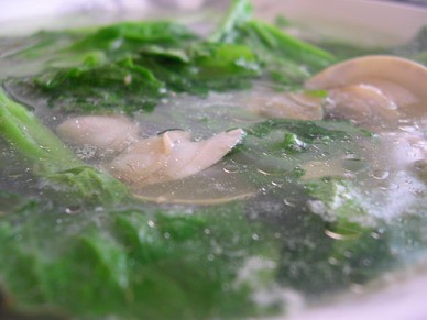 车螺芥菜汤的做法