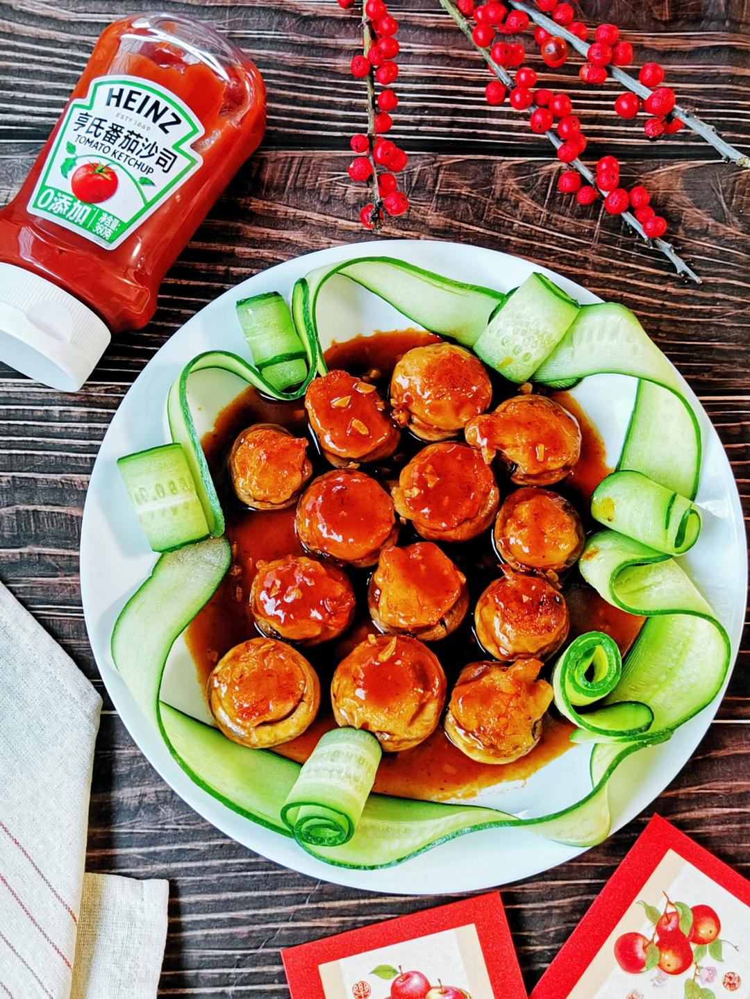 糖醋口蘑酿虾滑‼️这道年夜菜上桌人人夸