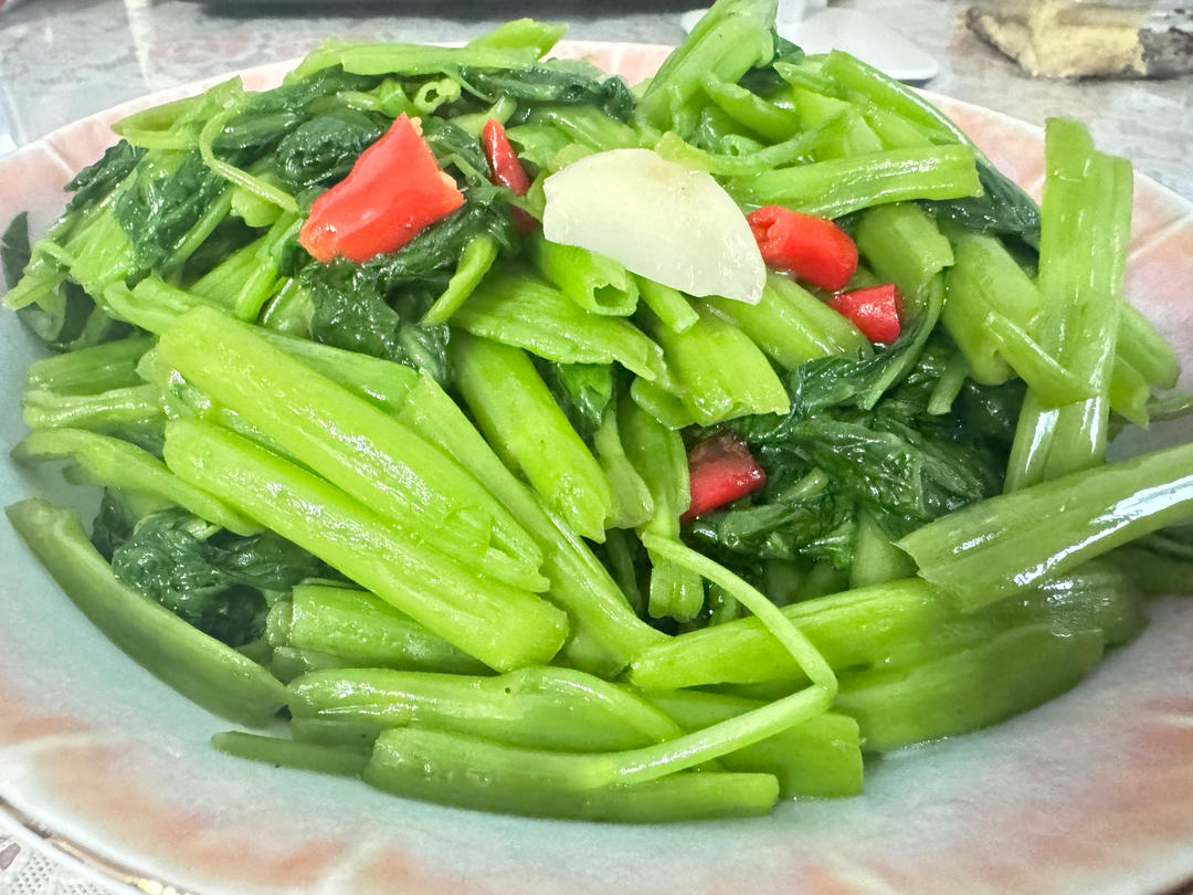 炝炒空心菜（不黑的秘密）