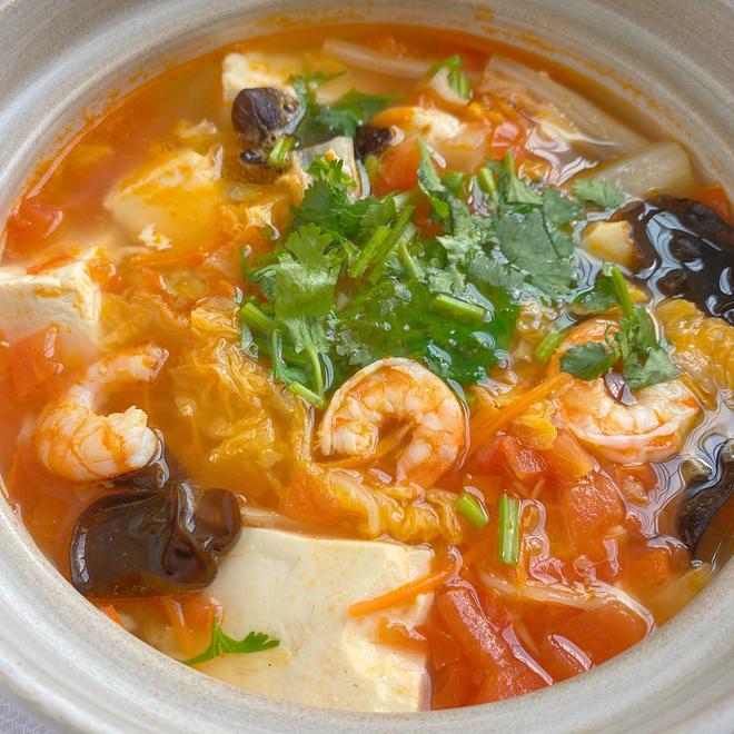 低脂高蛋白｜虾仁豆腐番茄汤的做法