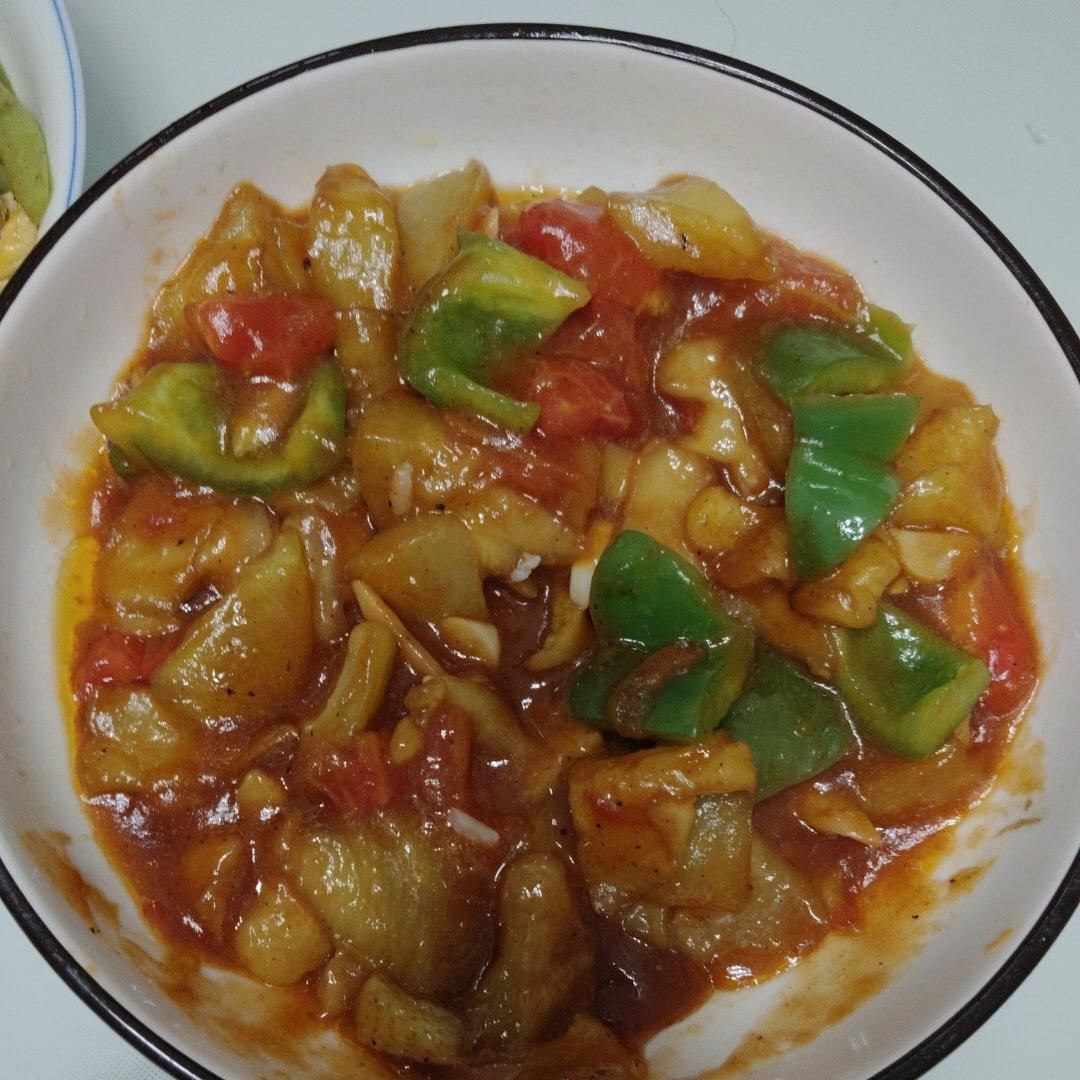 简单家常的番茄烧茄子