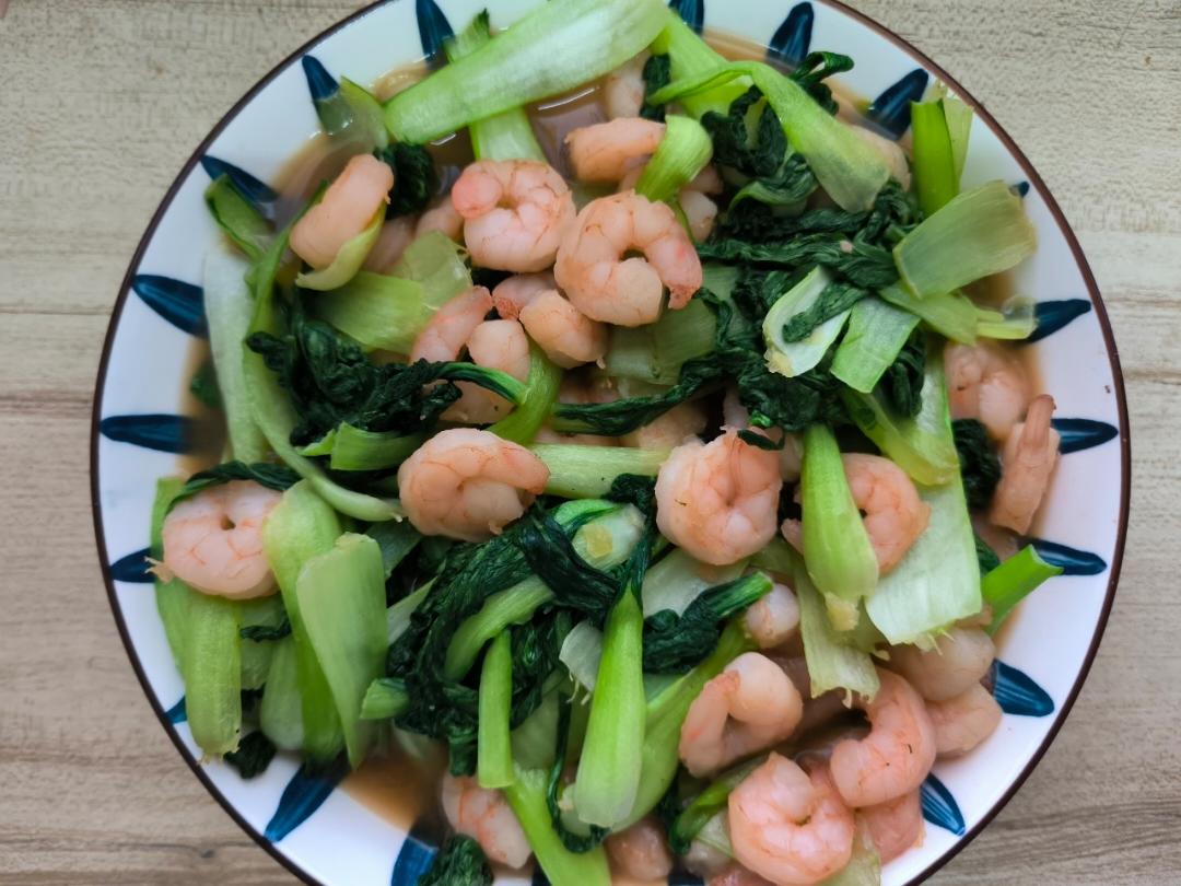 虾仁炒油菜