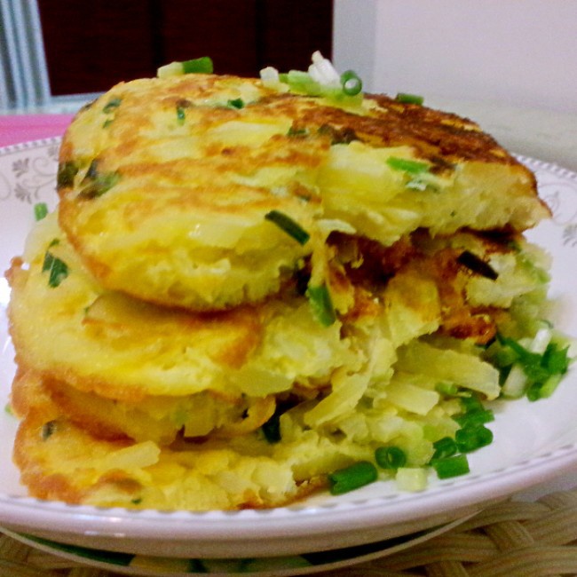 香煎土豆丝鸡蛋饼