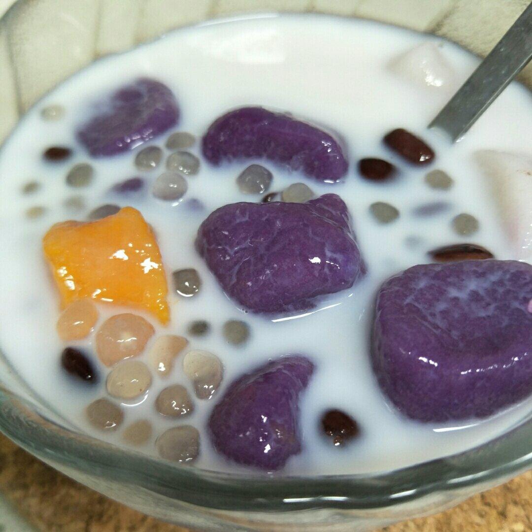 【视频】椰汁芋圆（芋头、红薯、紫薯圆）