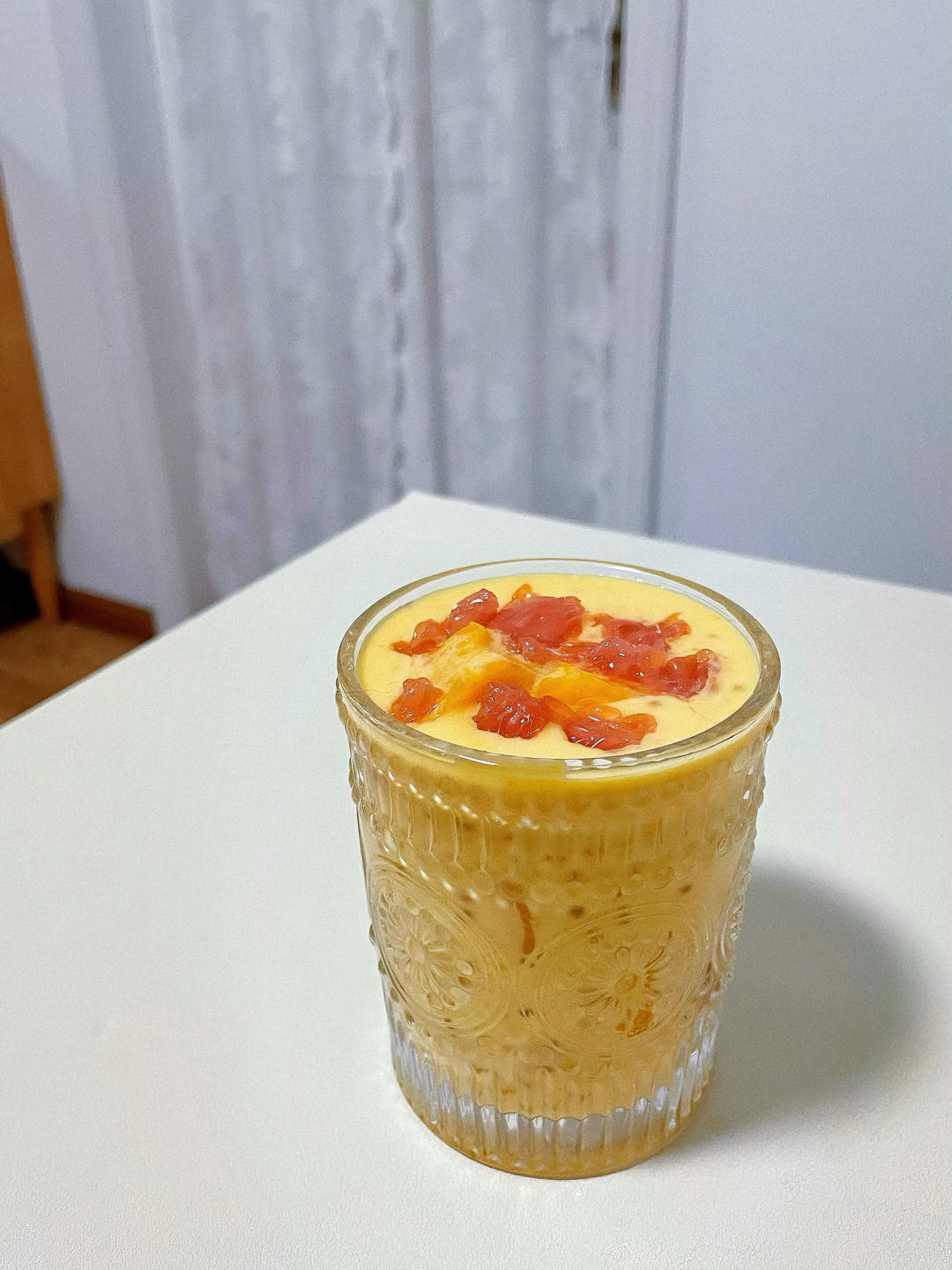 港式甜品——杨枝甘露(芒果西米露)附芒果花切法