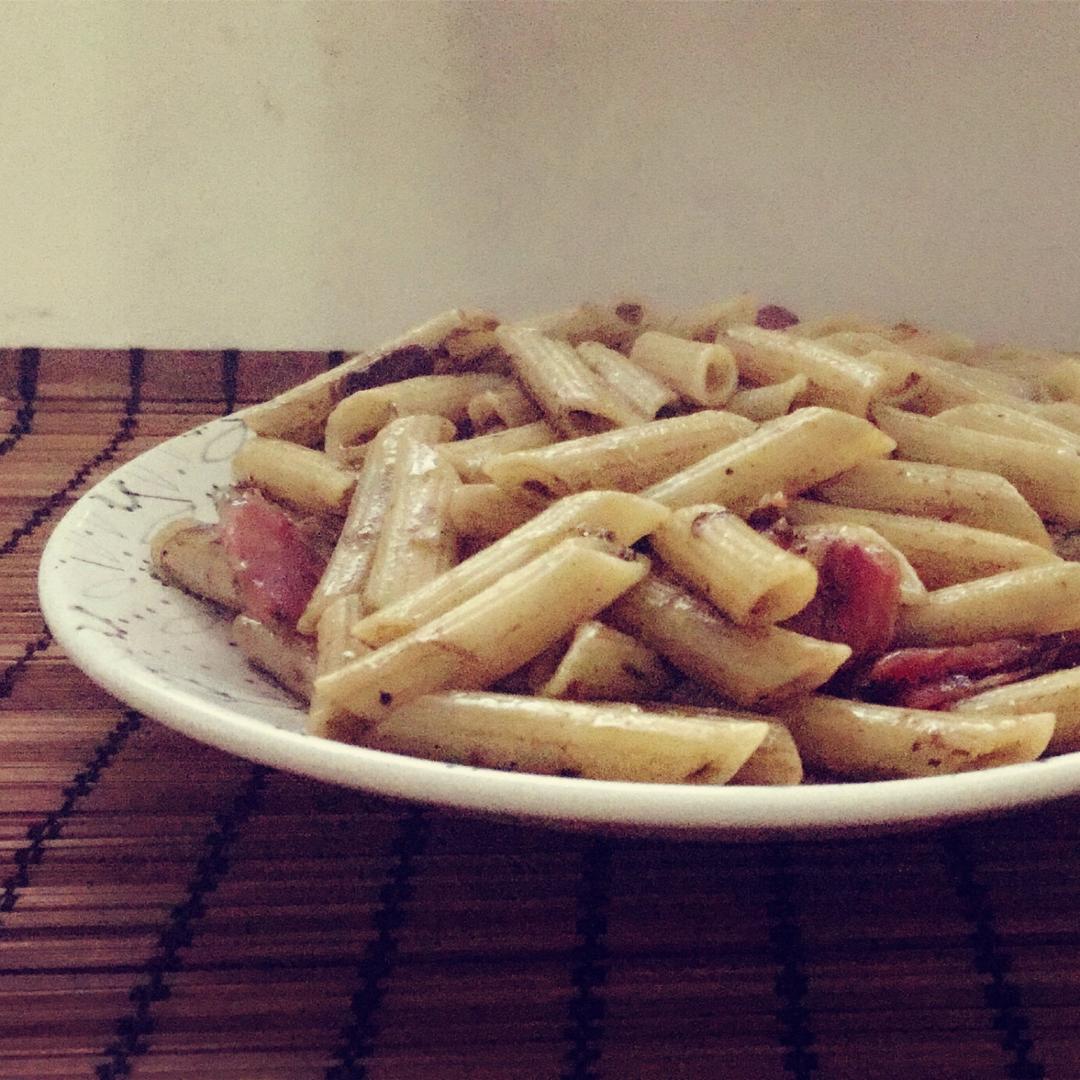 可能是最好吃系列--橄榄菜培根意面