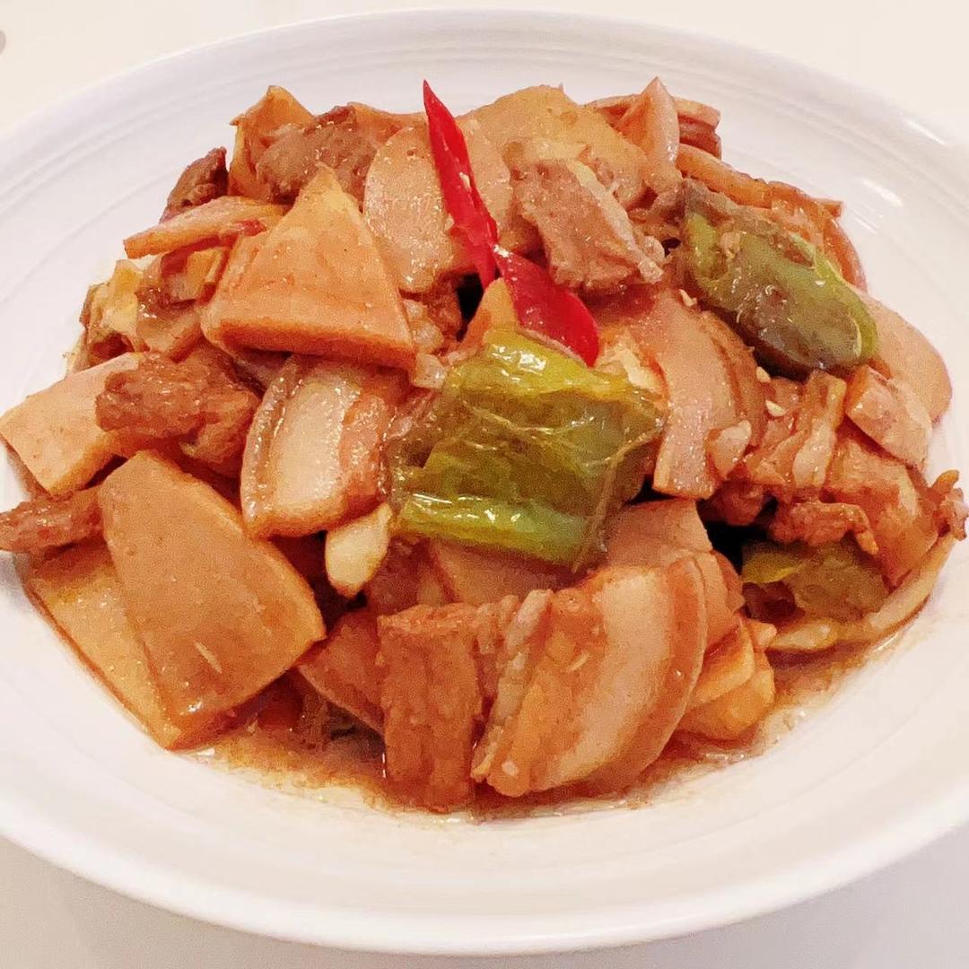 酸笋虎皮椒烧软丝干（墨鱼干   鱿鱼干）的做法