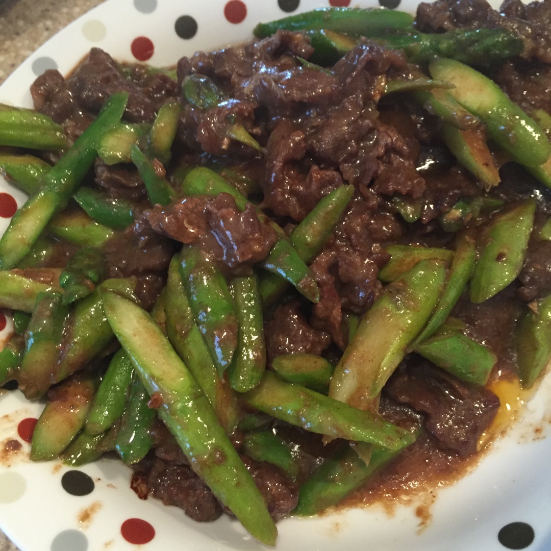 沙茶牛肉炒芥兰