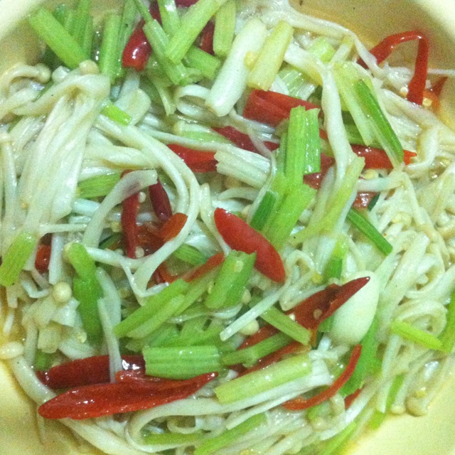家常菜 清炒金针菇 candy-46做的清炒金针菇