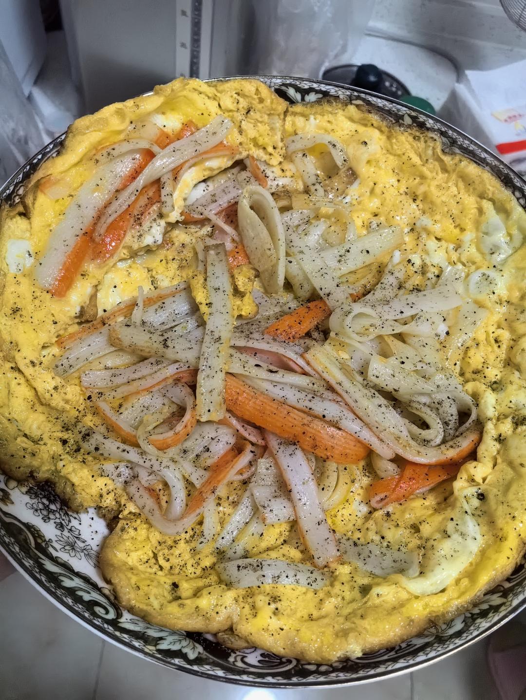 香嫩可口的蟹柳鸡蛋，太好吃了～