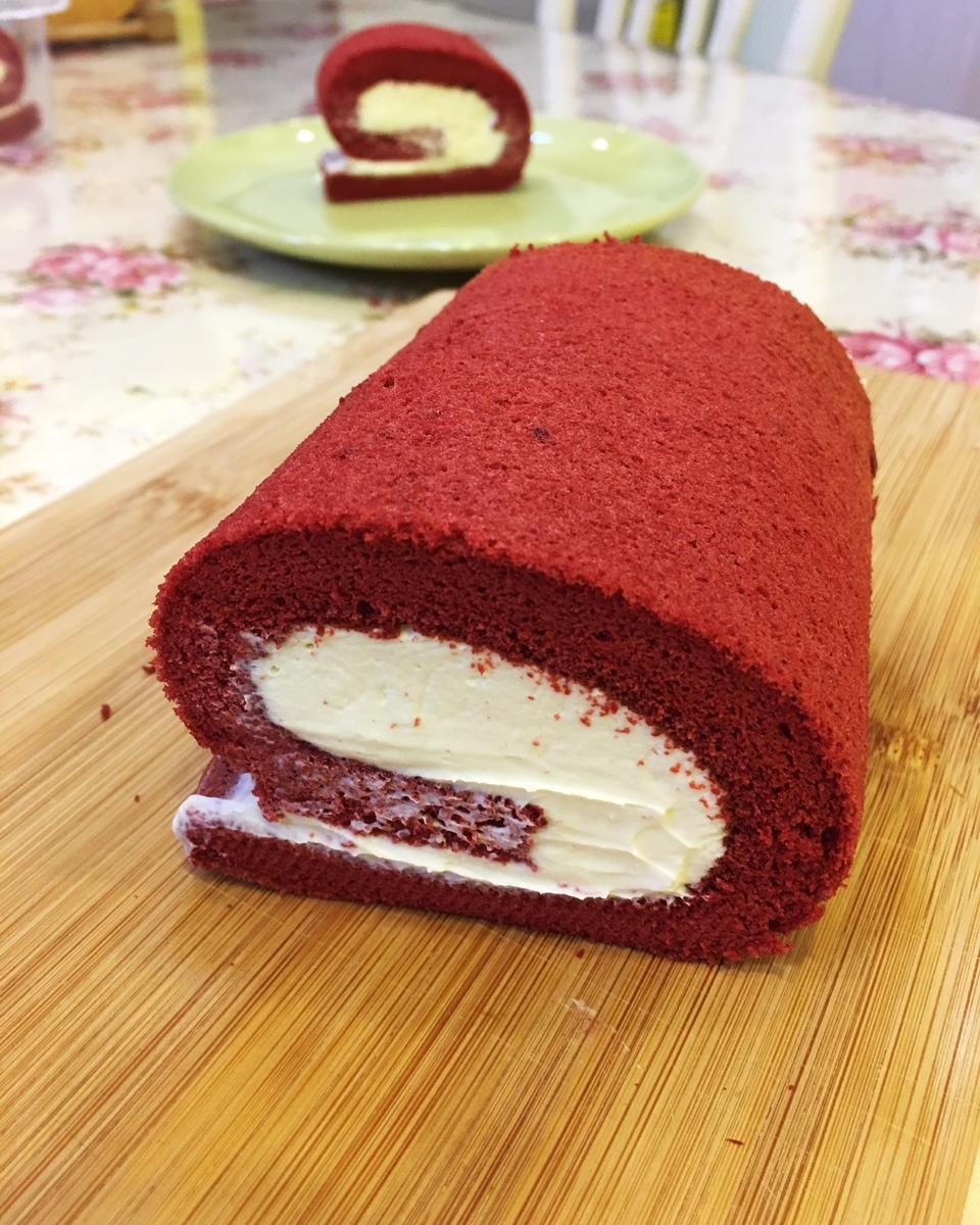 红丝绒蛋糕卷（完美毛巾底）