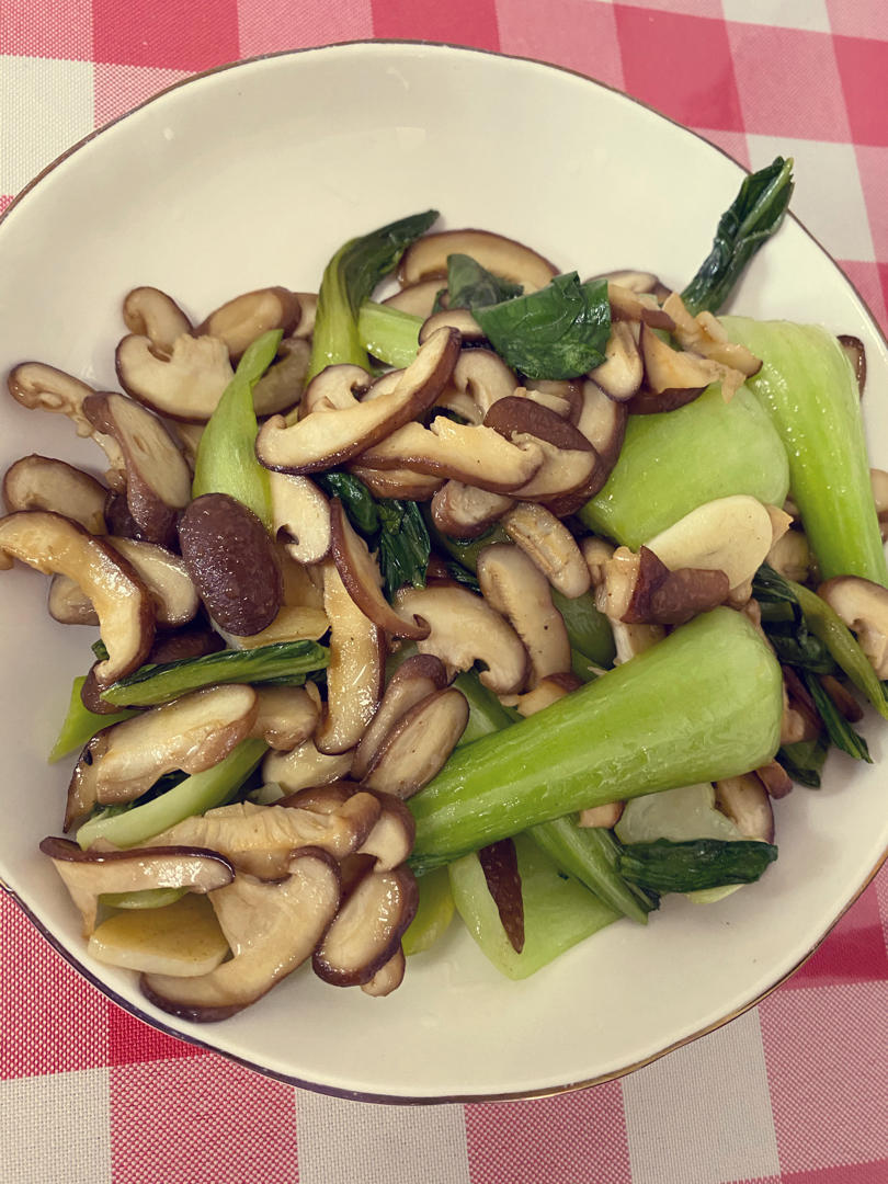 简易版香菇扒油菜