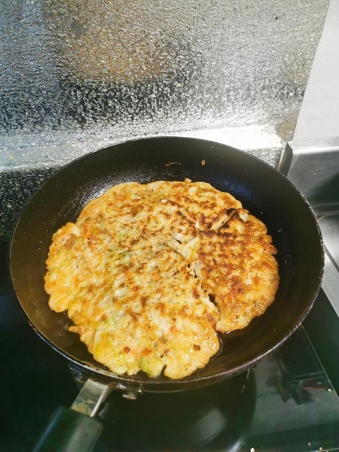 香葱韭菜海鲜饼