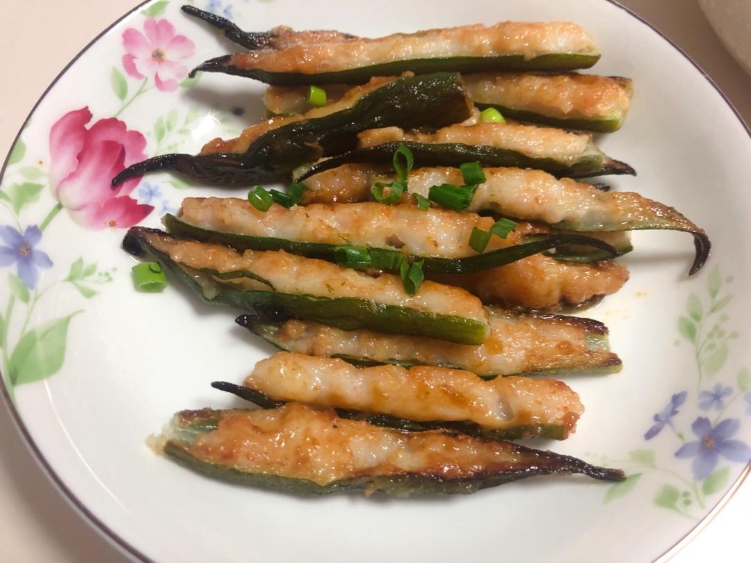 虾滑酿秋葵