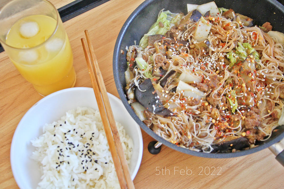 茄子肉末粉丝煲