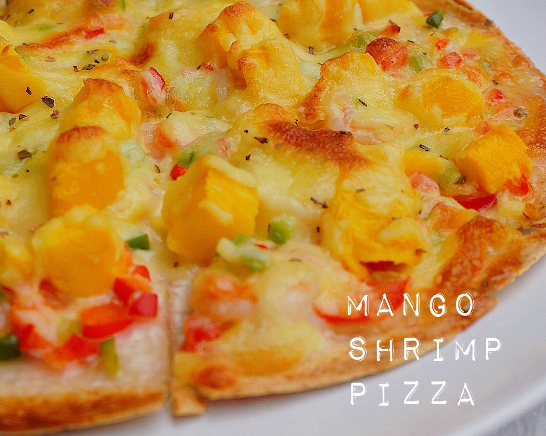芒果虾仁薄披萨的做法