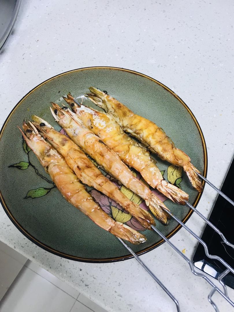 在家也能做出日料店的盐烤大虾~