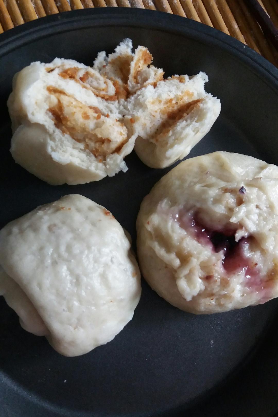 花生馒头，蓝莓馒头