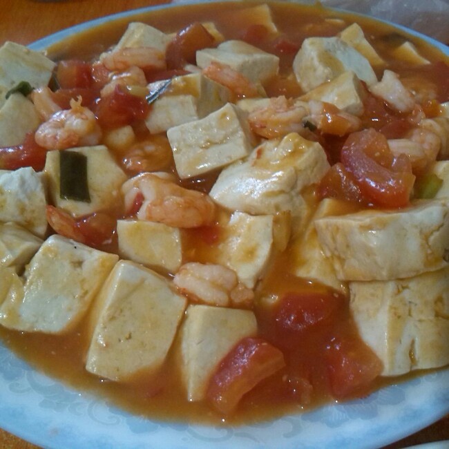 茄汁虾仁豆腐