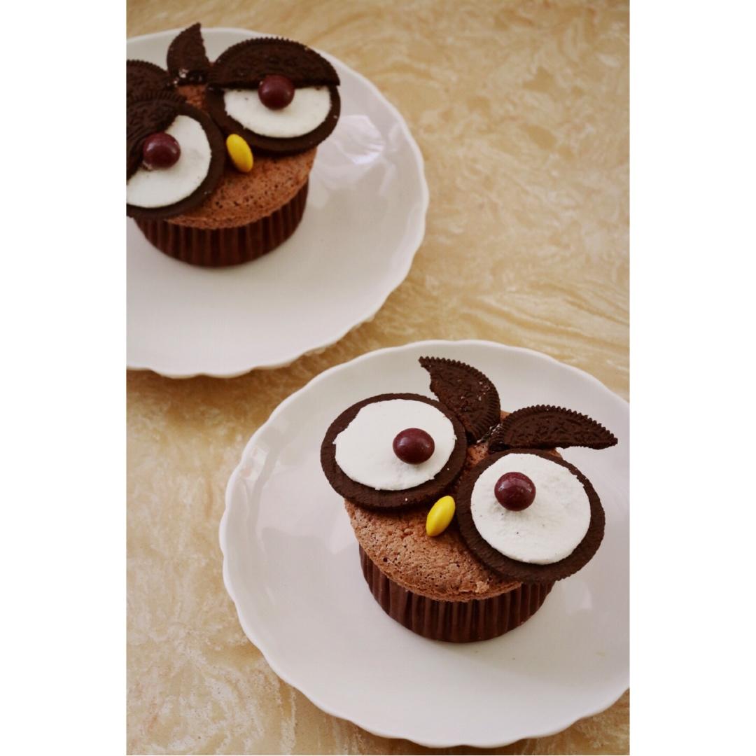 切了西瓜卖西瓜-做的猫头鹰巧克力蛋糕