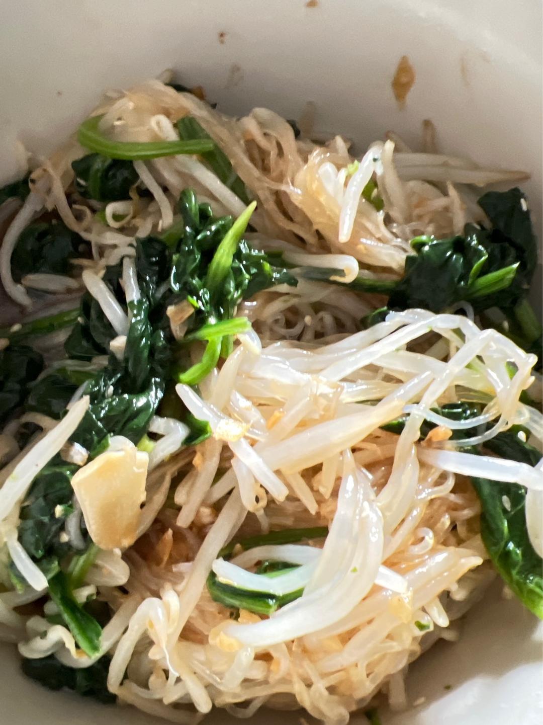豆芽菠菜拌粉丝