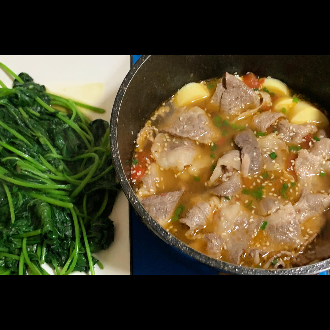 泡菜肥牛金针菇豆腐锅❤