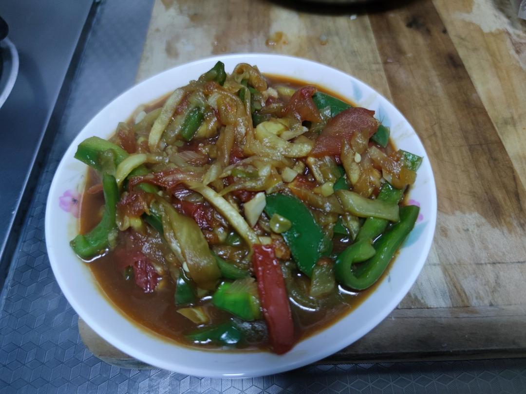 尖椒炒茄条