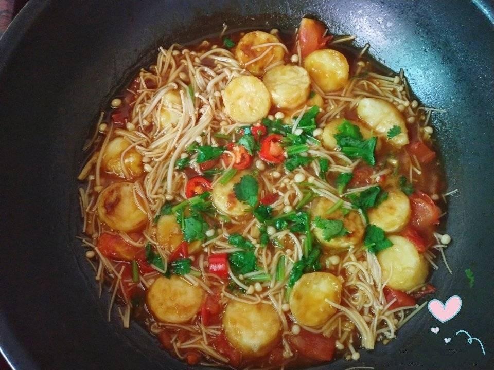 红烧日本豆腐金针菇的做法