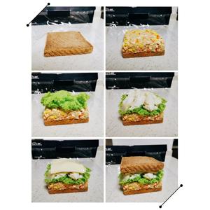减脂期一周快手金枪鱼三明治的做法 步骤7
