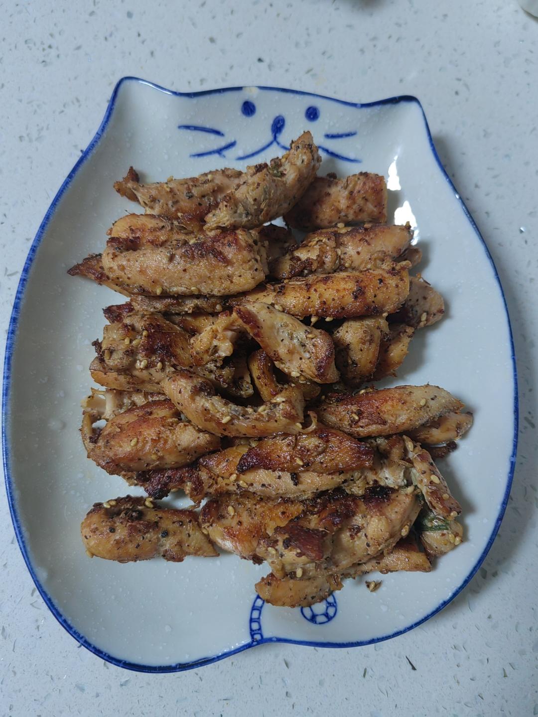 孜然鸡胸肉，低脂低卡好吃无压力。