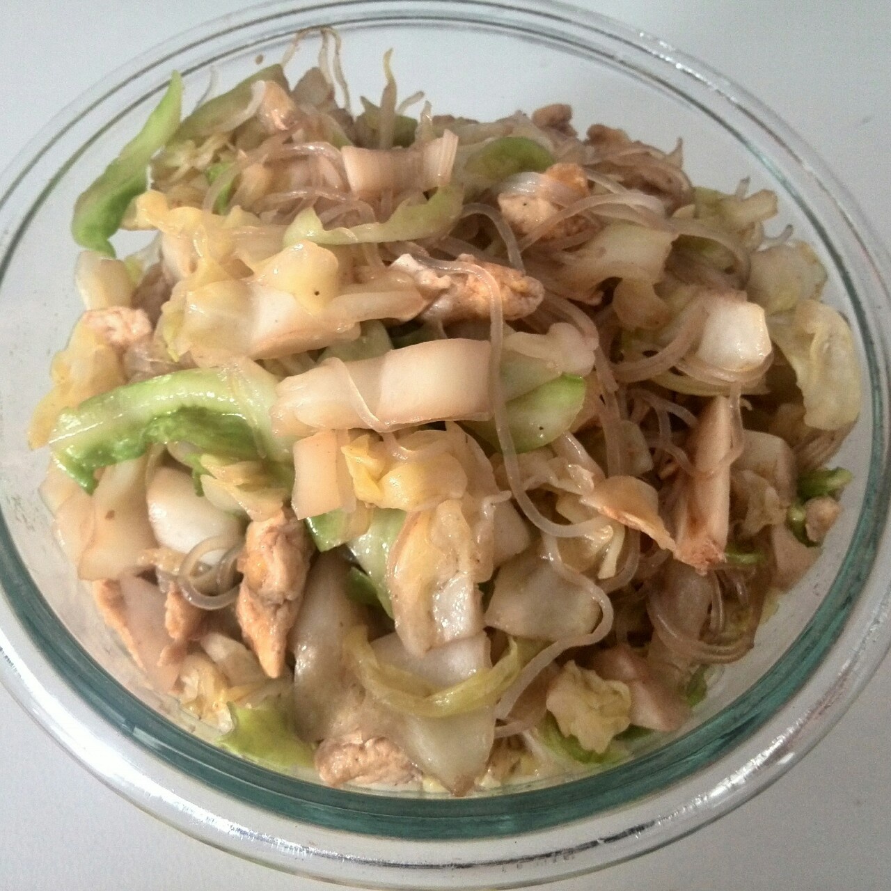 包菜粉丝炒鸡蛋