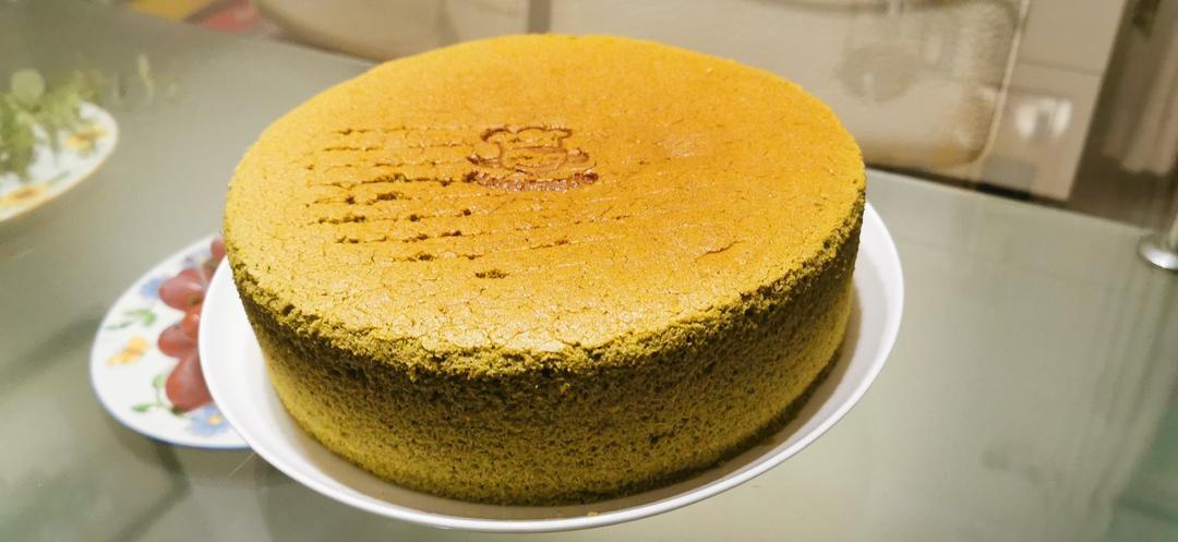 抹茶蜜豆8寸中空戚风蛋糕