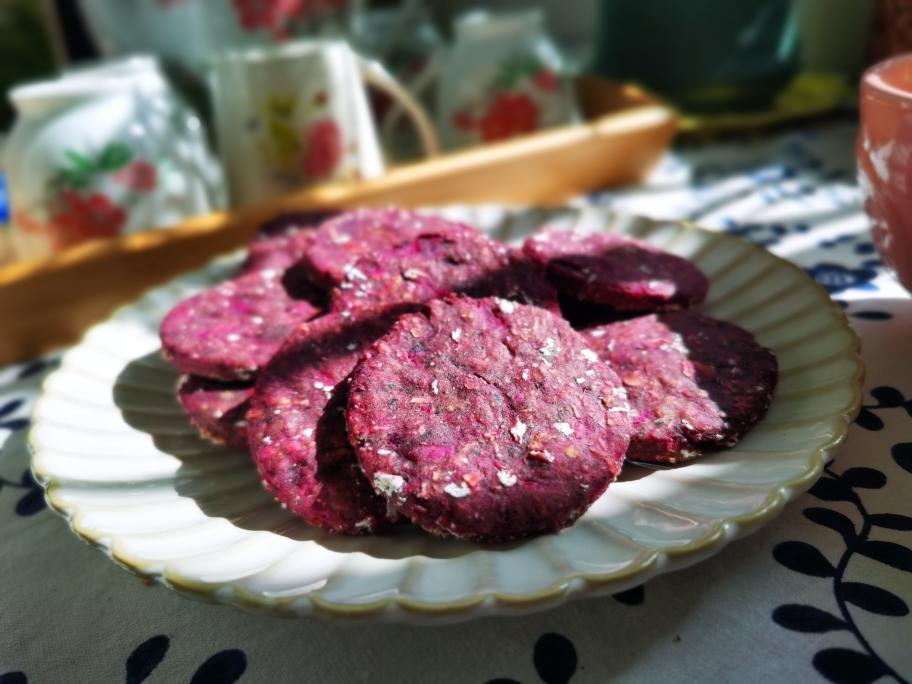 减脂代餐紫薯燕麦饼的做法