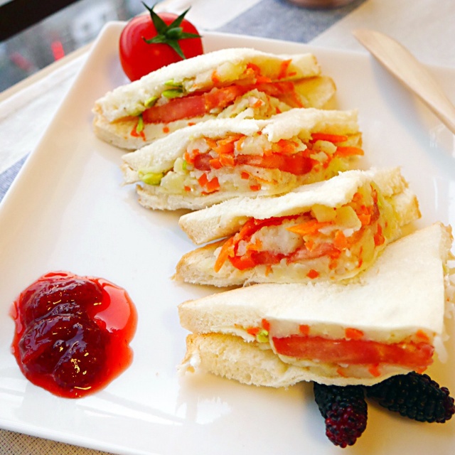 素土豆泥三明治