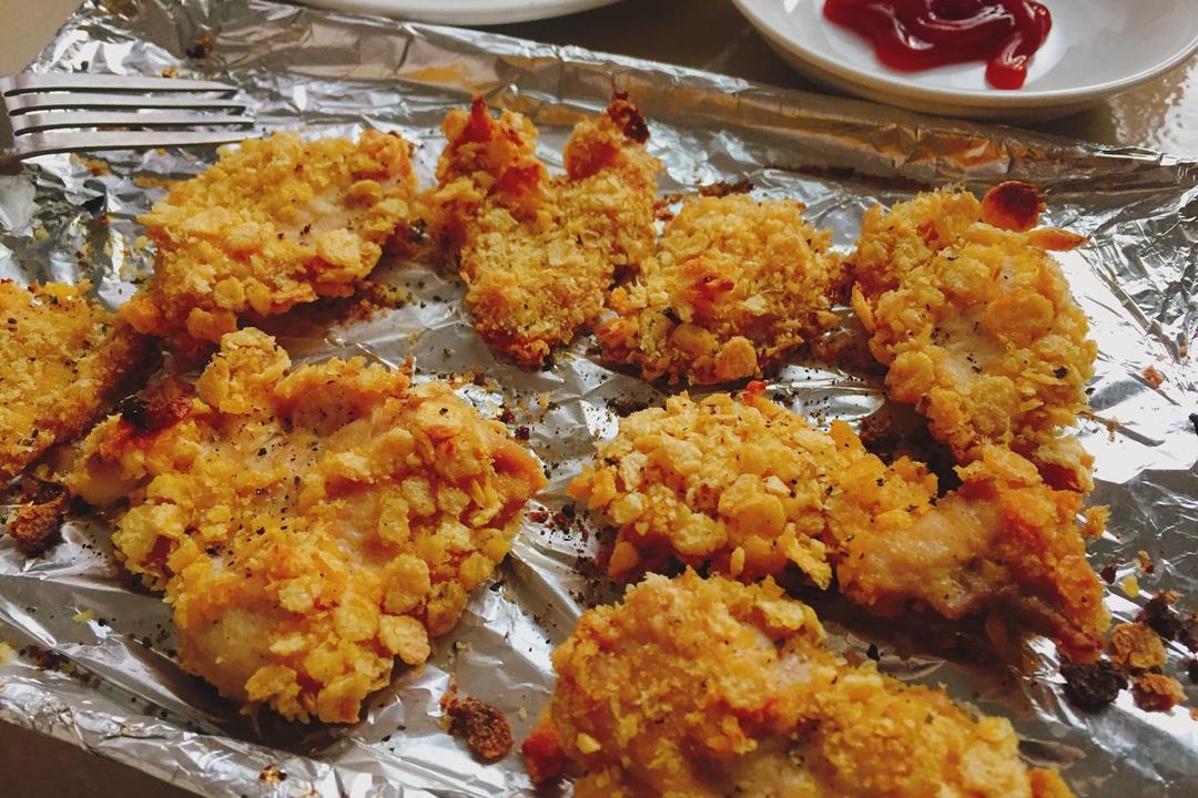 玉米片烤鸡胸