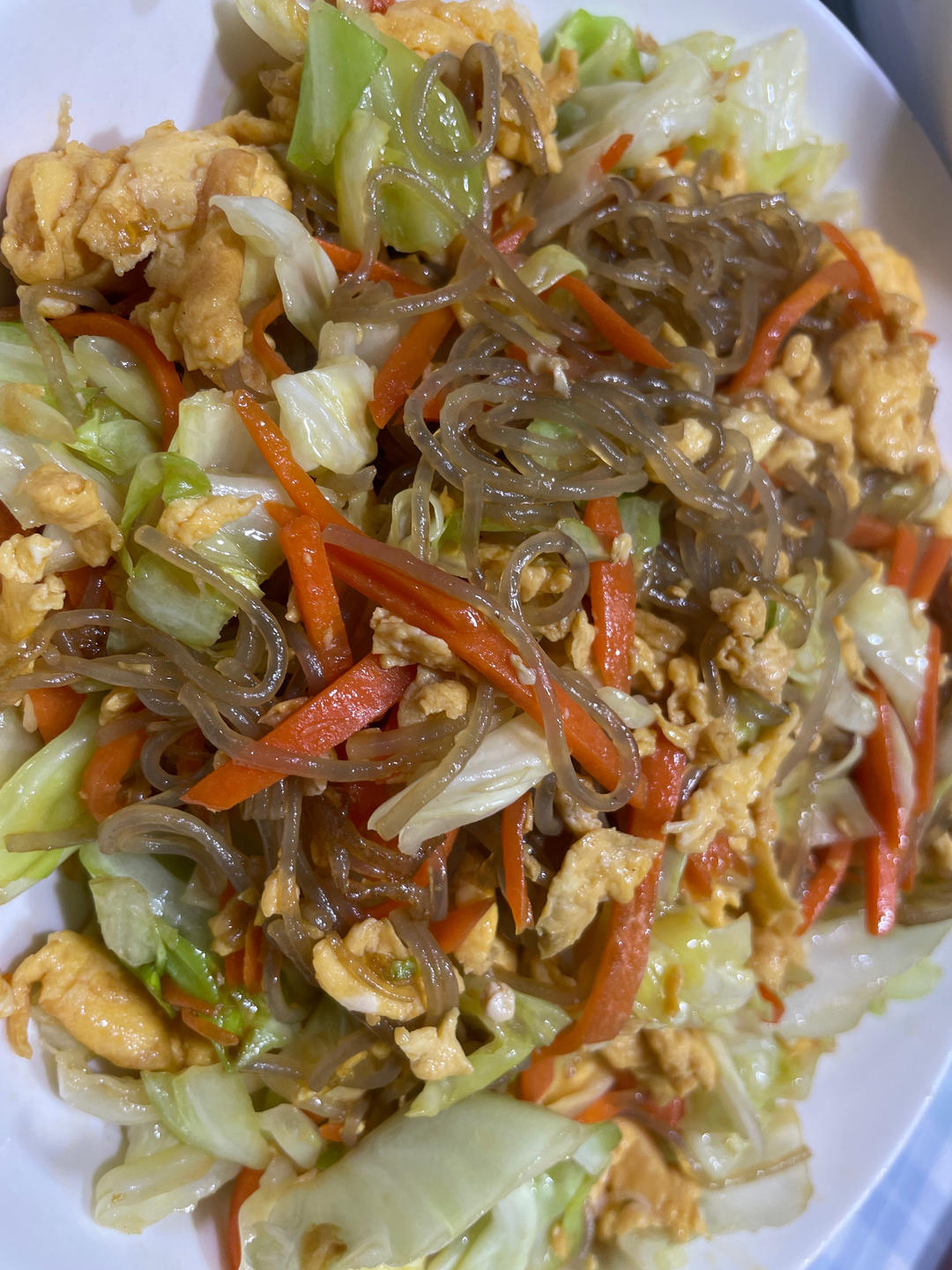 包菜鸡蛋炒粉丝