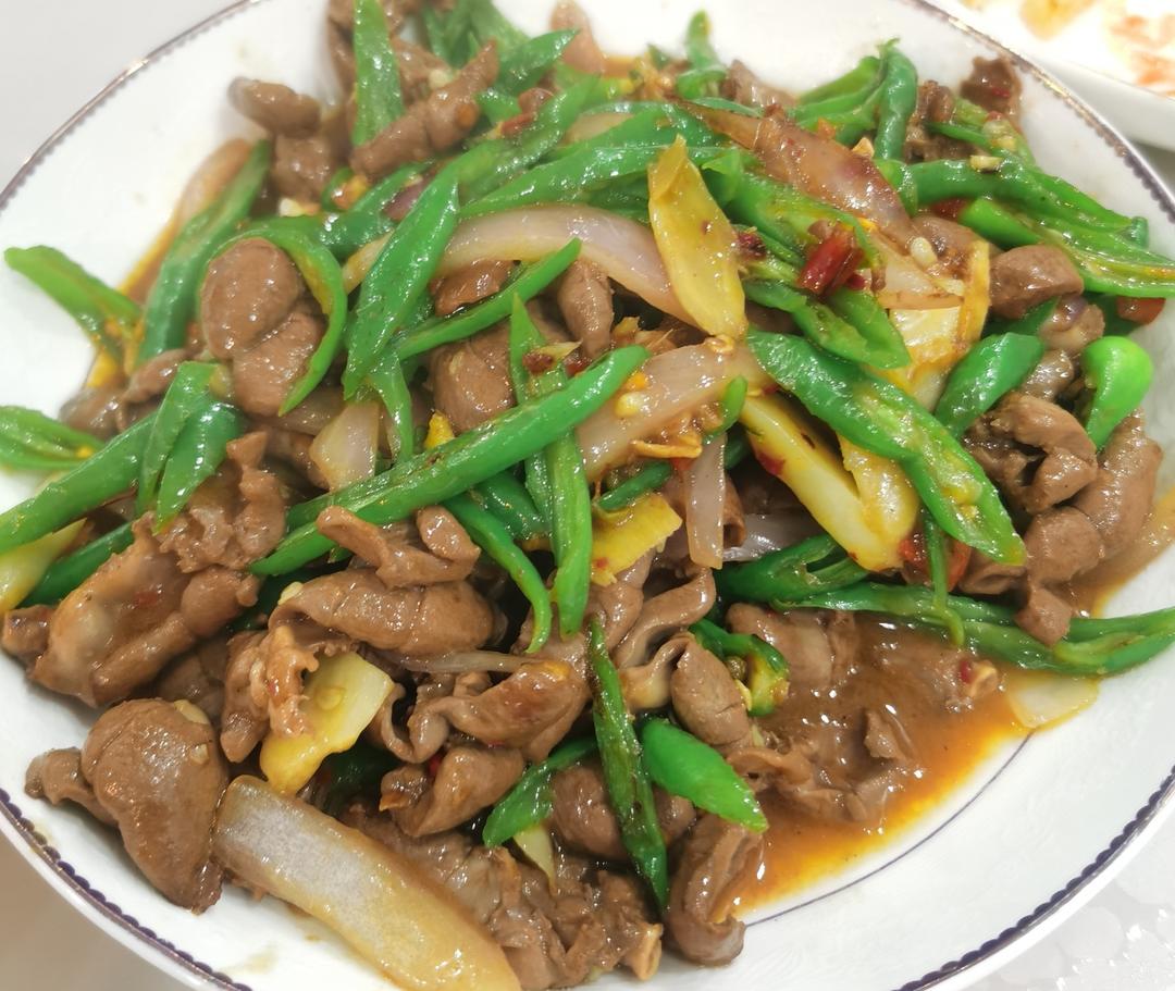 尖椒炒鸭心