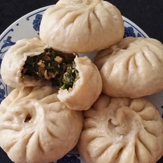 明媚春天-1做的野菜包子