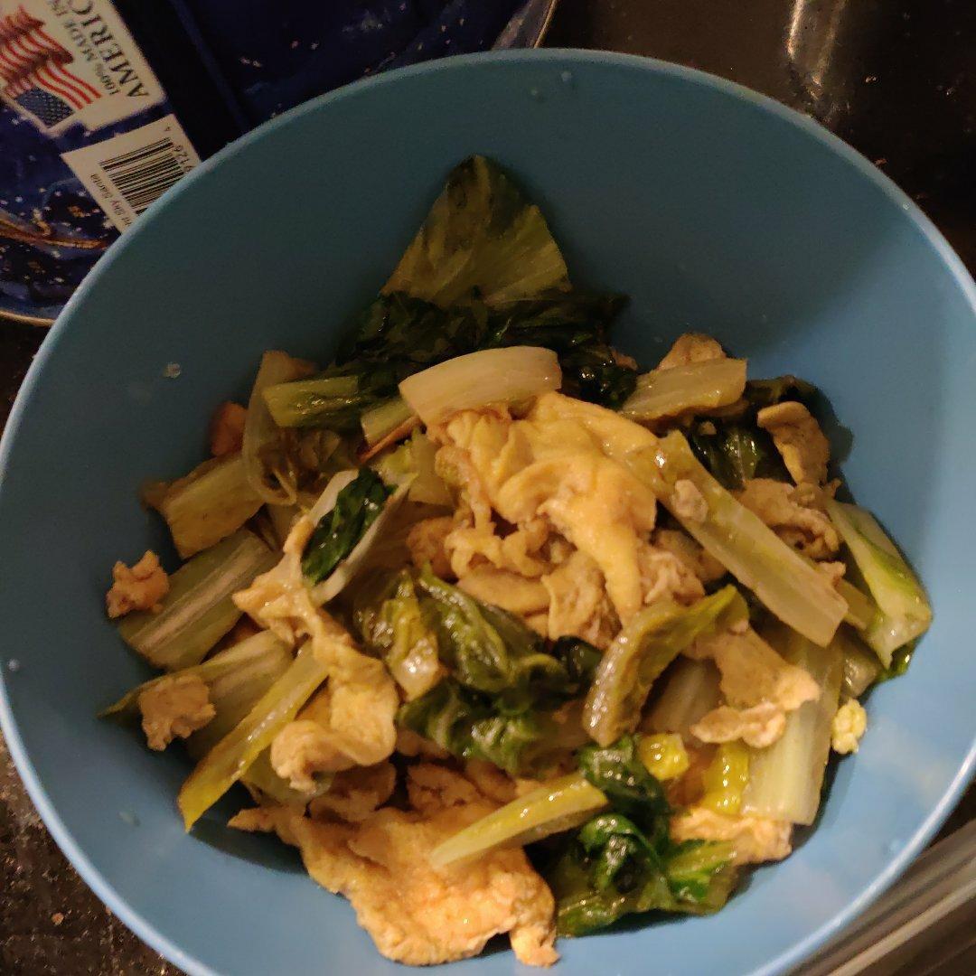 家常杭白菜炒蛋（咸鲜）