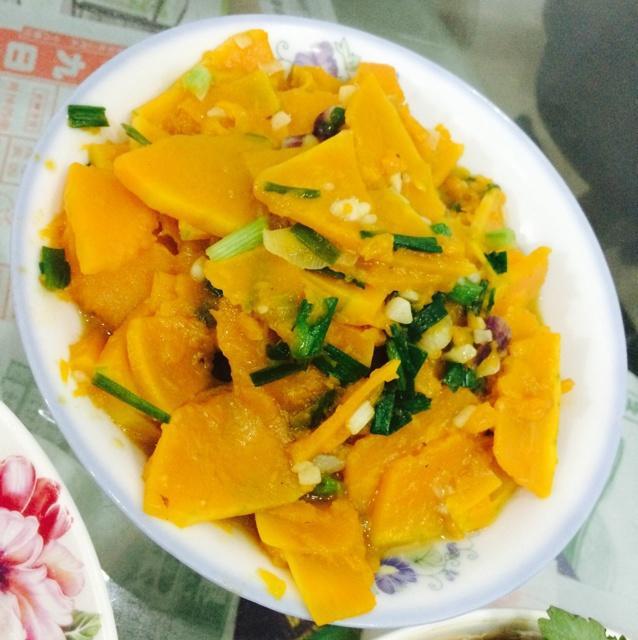 蒜葱炒南瓜片