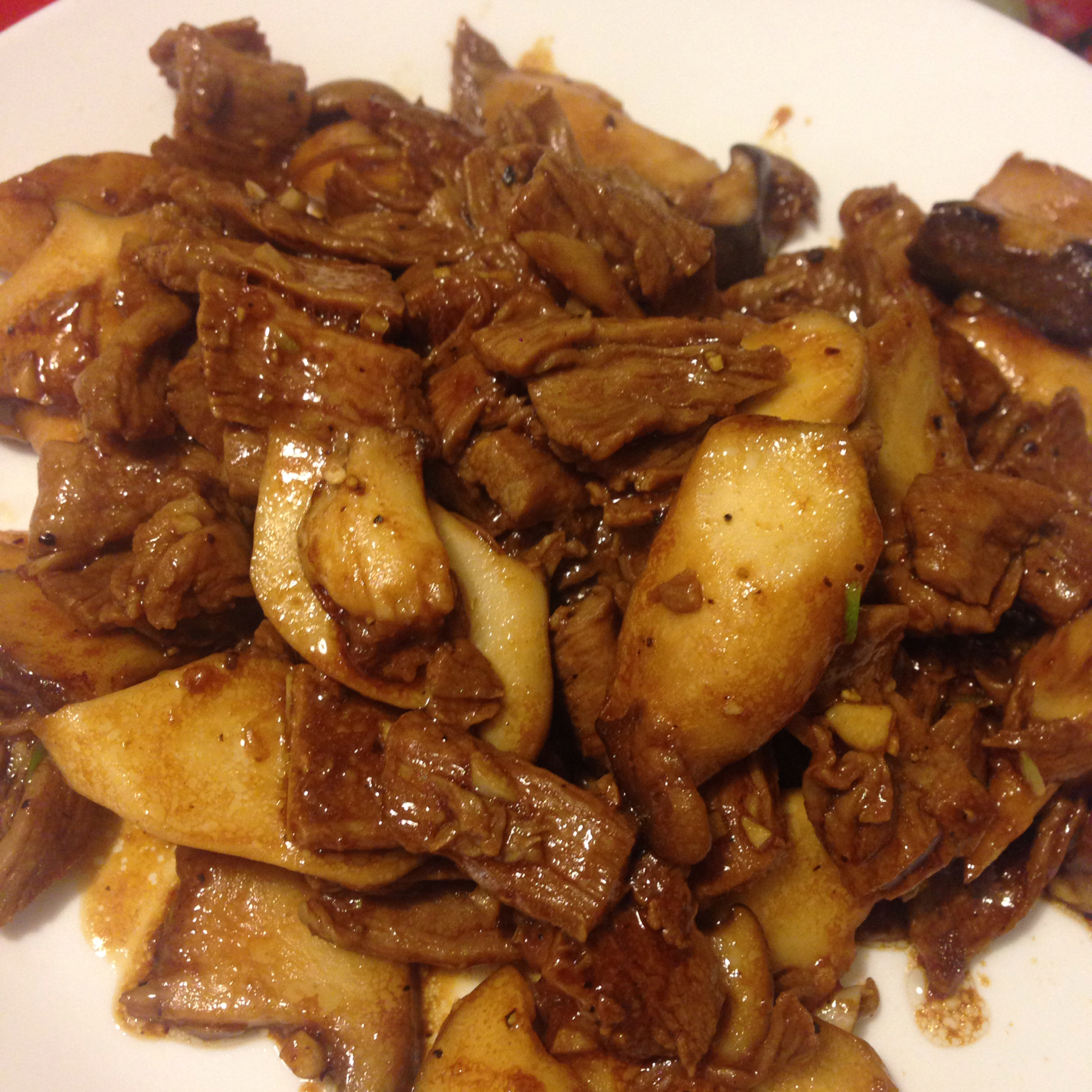 黑椒杏鲍菇牛肉粒