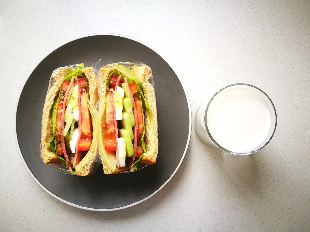 如何做超厚的沼三明治~详细tip！牛油果鸡蛋午餐肉三明治~